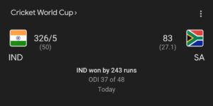 India Dominates South Africa Another CWC 2023 Triumph