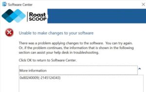 SCCM Error 0x80240009