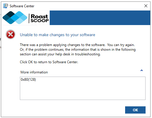 SCCM Error 0x80(128)